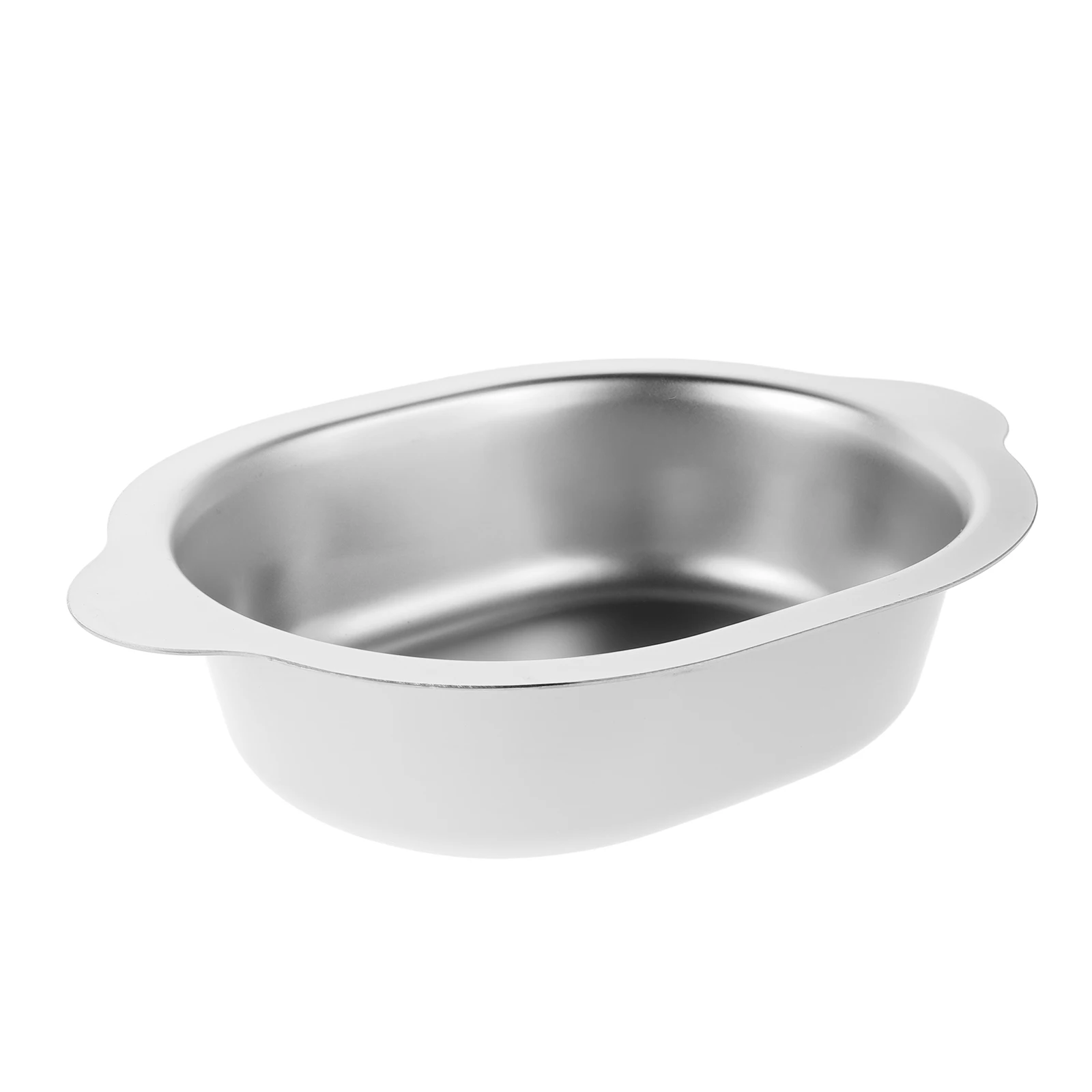 

Stainless Steel Salad Bowl Korean Design Oval Stockpot Large Capacity Ramen Pot Cookware Flat Bottom Pan Induction Compatible