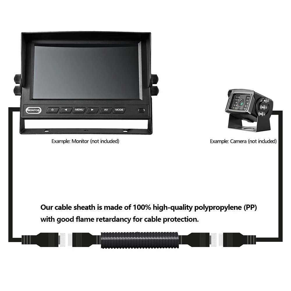 4PIN Video Camera Cable For Rear View Camera and Monitor,4Pin Aviation Extension Cable 10/15/20M Extension Wire for Car Truck RV