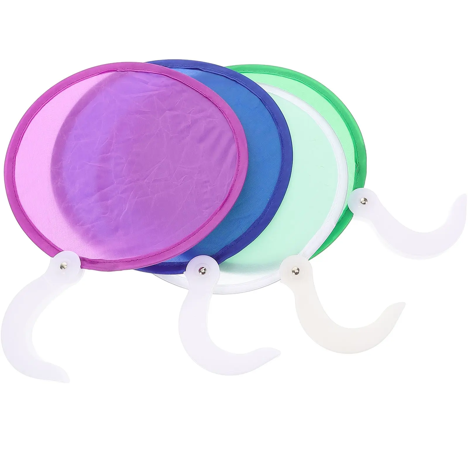 Mini ventilador plegable de tela, 4 Uds., abanicos de grafiti DIY, tela redonda en blanco, abanicos de papel Retro de mano para niños, tamaño de bolsillo portátil pintable