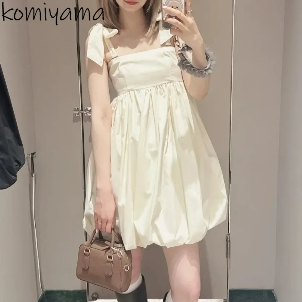 

Summer Strap Dresses Japanese Bandage Bow Vestidos Woman 2025 Dress Feminino Sleeveless Bud Robe Loose Mini Ropa De Mujer