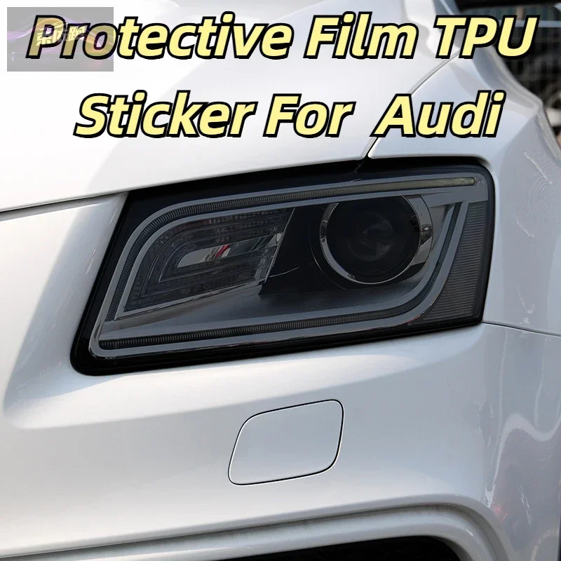 Picture 3: For Audi Q5 8R SQ5 2008-2017 Car Front Rear Headlights Protective Film Anti Scratch Black Transparent TPU Sticker Accessories