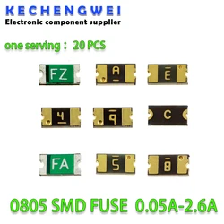 20PCS 0805 0.05A 0.1A 0.2A 0.25A 0.3A 0.5A 0.75A 1A 1.1A 1.5A 2A 2.6A 100MA 500MA  PPTC PolySwitch Self-Recovery Fuse SMD FUSE