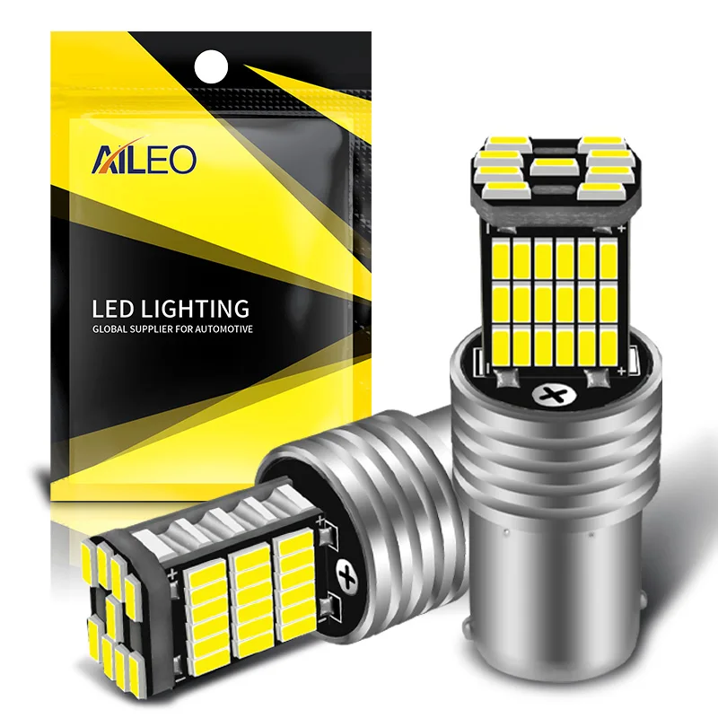 AILEO P21W LED BA15S LED 1156 Reverse Backup Light Bulbs 2000LM 6000K White 45X4014 SMD 12V Signal Lamp