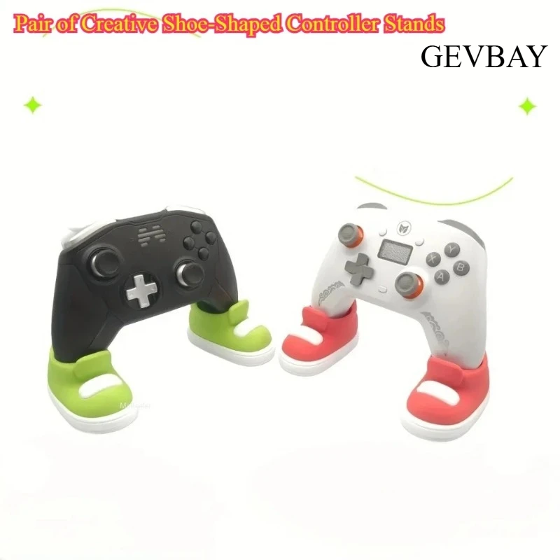 2Pcs Creative Shoe Shaped Controller Stand Colorful Gamepad Holder Gaming Console Decor Display Rack