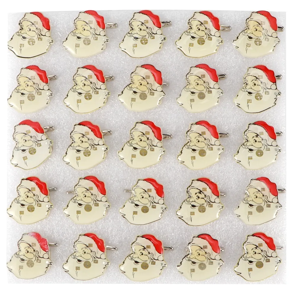 25pcs LED Light Up Christmas Brooch Pin DIY Assembly Gleamy Finish LED Luminous Brooch Breastpin Style Luminous Design