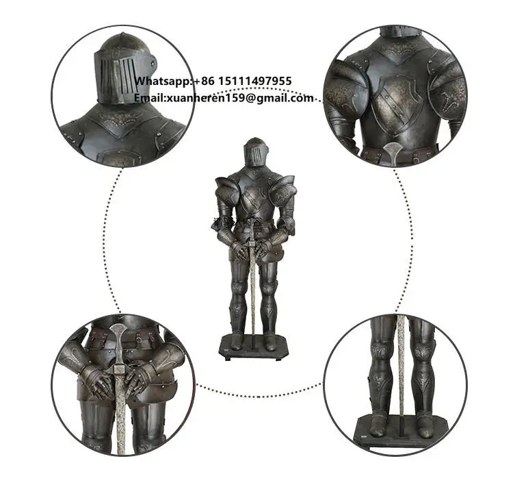 Best Selling Armor Suit Knight Medieval Antique Style Metal Model Armor Full Body Men Suit Custom Made Silver Polished