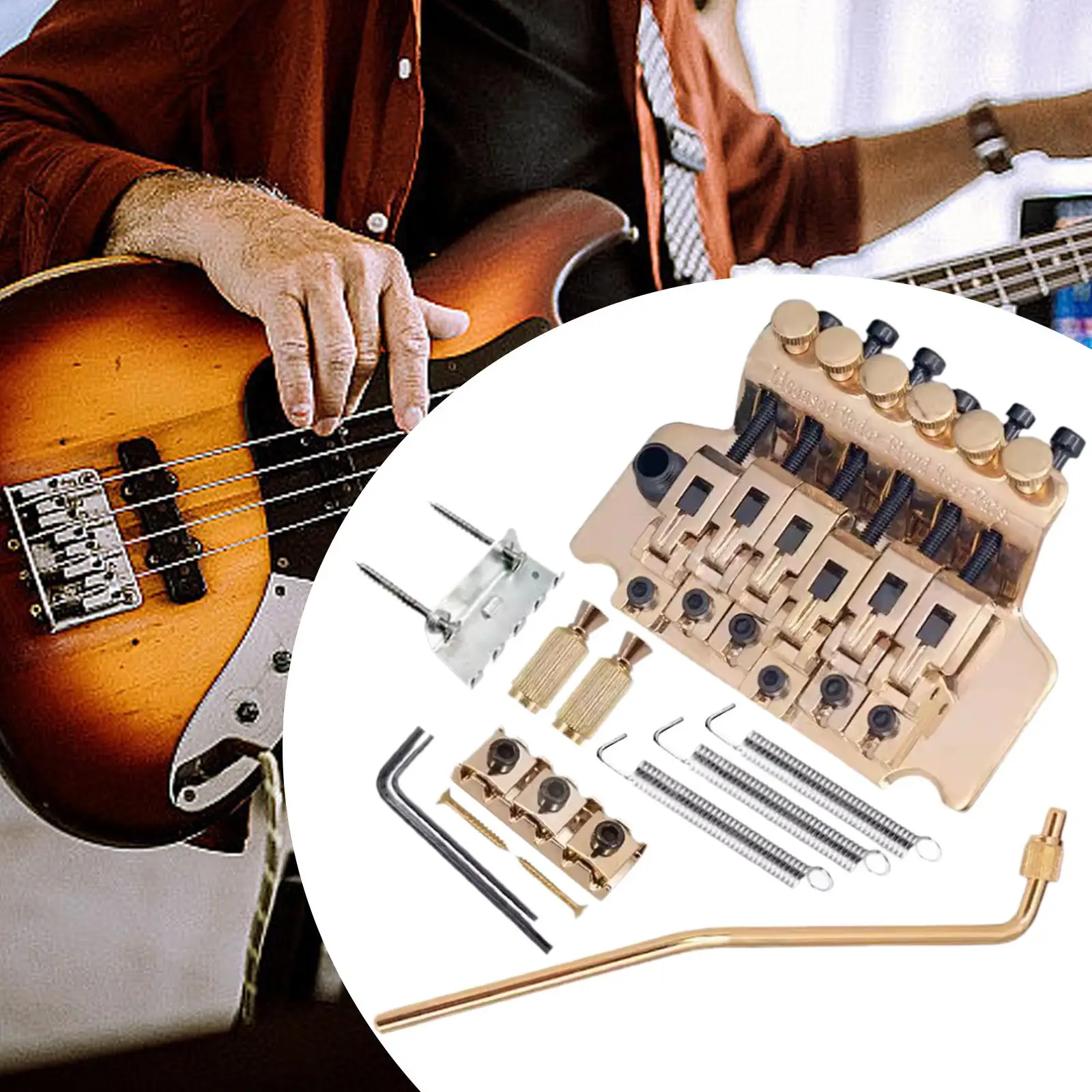 Double Rocking Tremolo Bridge System Metal Guitar Accord Helper Replacement Electric Guitar Tremolo Unit for Bridge Maintenance