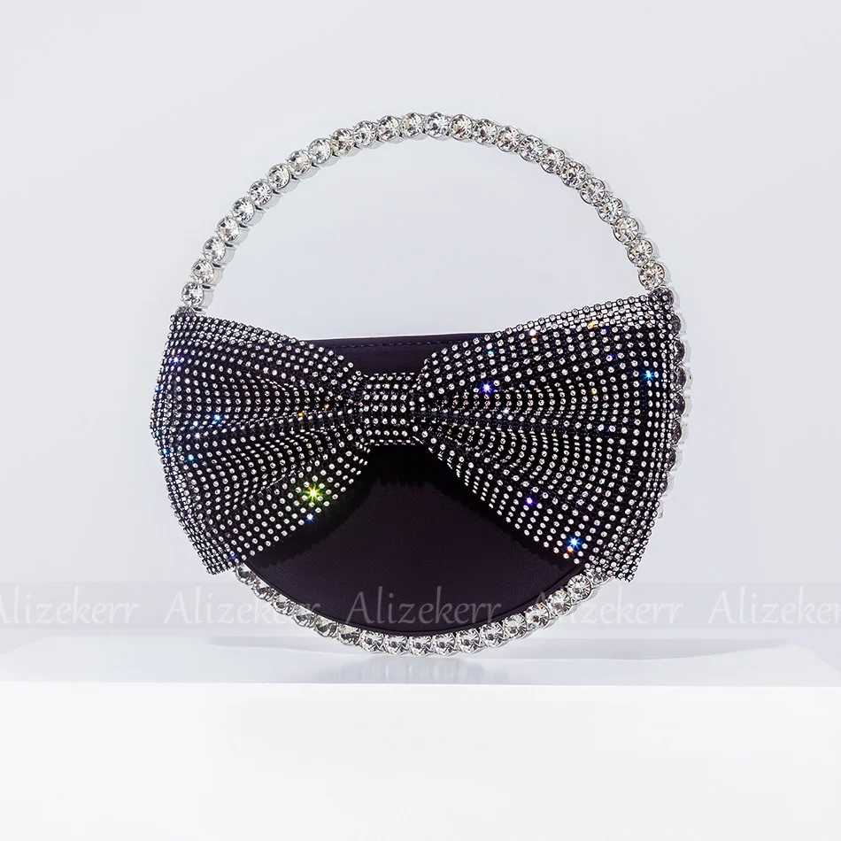 Circular Bow Sleeping Diamond Bag For Women's New Party Shining Crystal And Handbag Designer High Quality Luxury Wallet