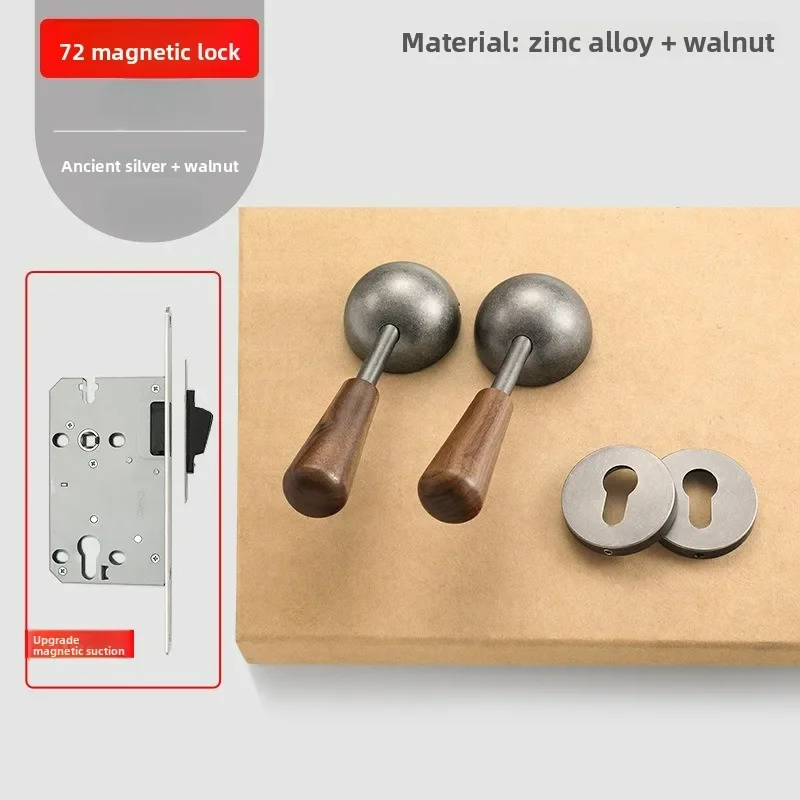 Middle Ancient Style Indoor Household Room Door, Bedroom Door Lock, Split Type Magnetic/silent Handle Lock