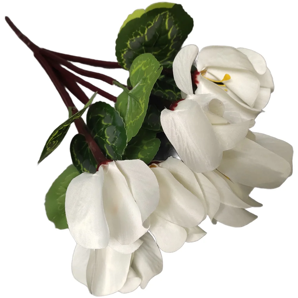 Red,Pink, Red,Cream for White,Light Yellow,Purple Artificial Cyclamen 7 Branch Cyclamen Flower Arrangement Silk Flower Bouquet