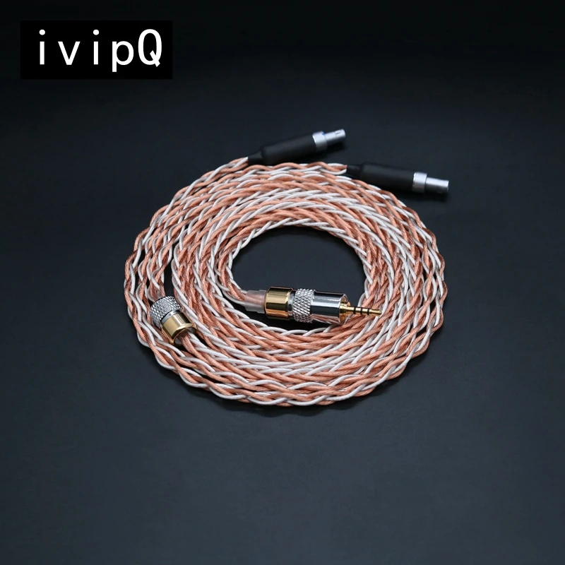 ivipQ-59 High Purity LITZ 8 Core Earphone Upgrade Balanced Cable With 2.5/3.5/4.4mm/4PIN XLR For Sennheiser HD650 HD800 HIFIMAN