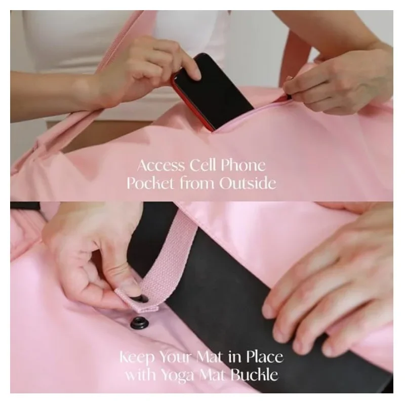 Yoga Mat Bag with Water Bottle Pocket & Wet Bottom Compartment Multi-Functional Sports Yoga Mat Strap Carrier