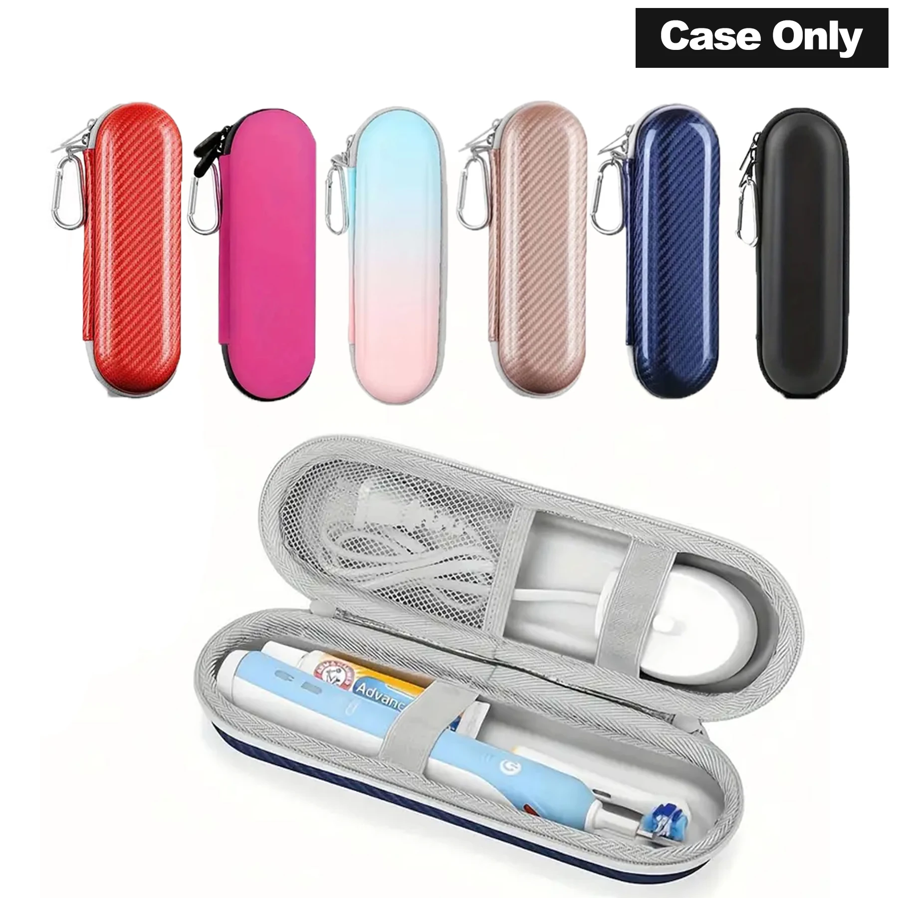 Shockproof & Waterproof Electric Toothbrush Travel Case - Large Capacity, EVA Protective Organizer for Brushes, Heads, Charger &