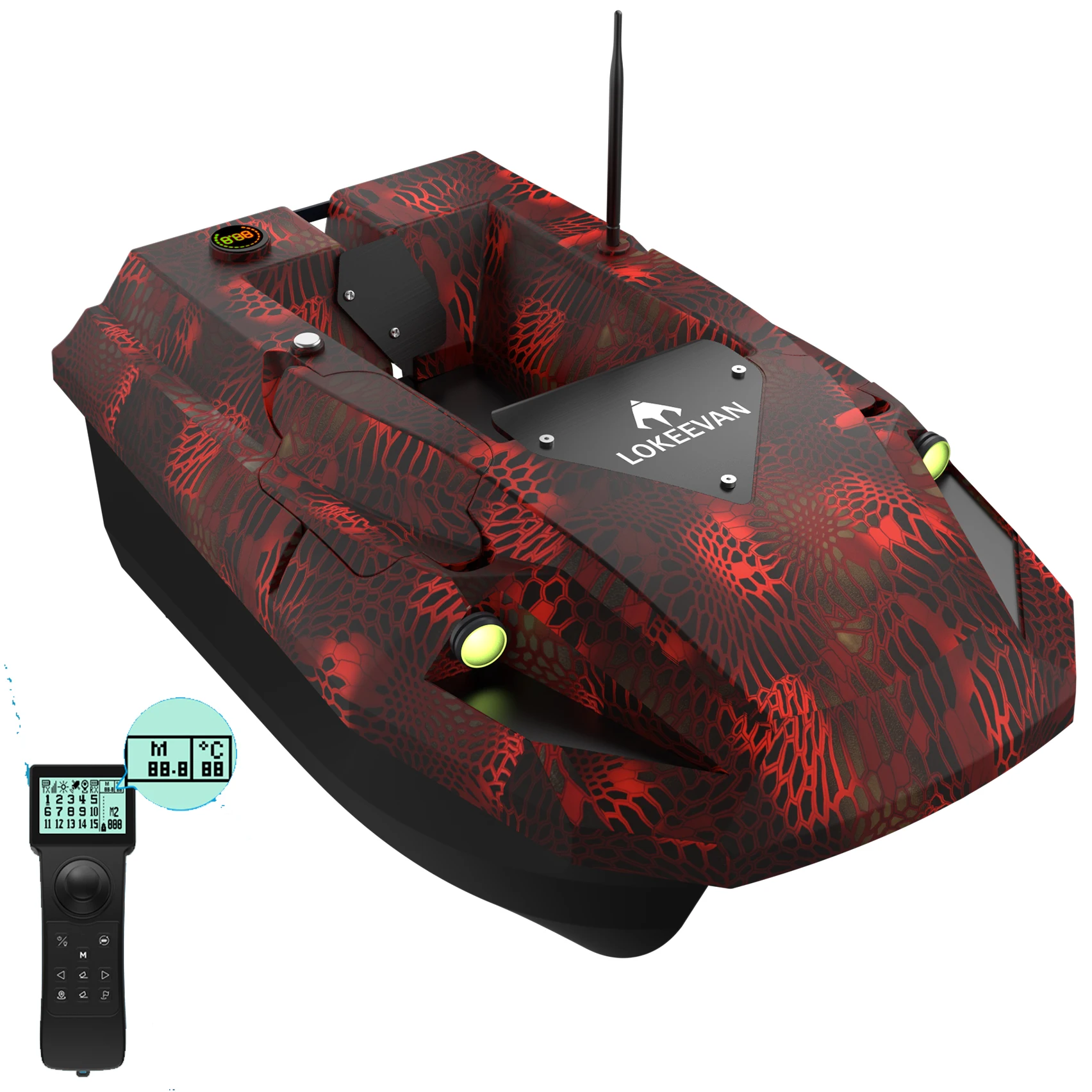 D50E GPS-Köderboot 15600 MAH*2, mit Sonarsonde – Wassertiefe und Temperatur, GPS + Beidou Dual-Positionierungssystem Angelboot
