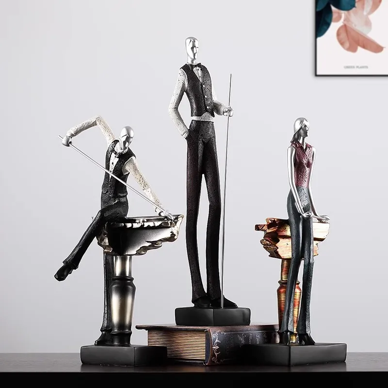 xx-Modern Billiards Sports Figures Resin Accessories Home Living Room Figurines Decoration Items Office Desk Statue Ornaments