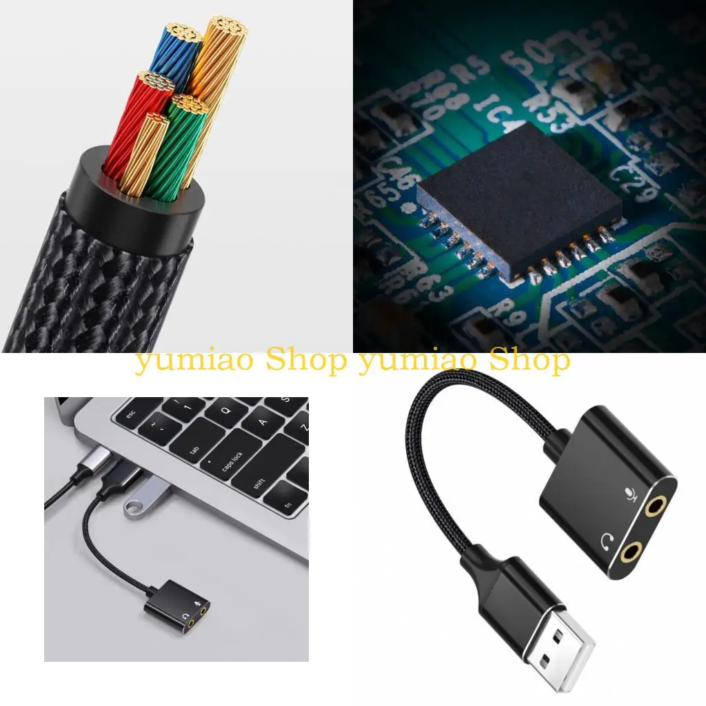 587B Quality USB Audios Adapter USB Sound Card with 3.5mm Port for PC CX2688 Chip