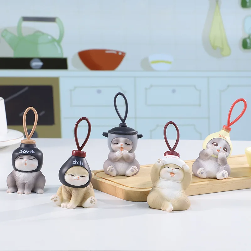 

Экспрессивные функции для лица с отличительной шляпой, кошка для уникального соуса, глухая коробка ручной работы из смолы, идеальные подвесные украшения, подарок