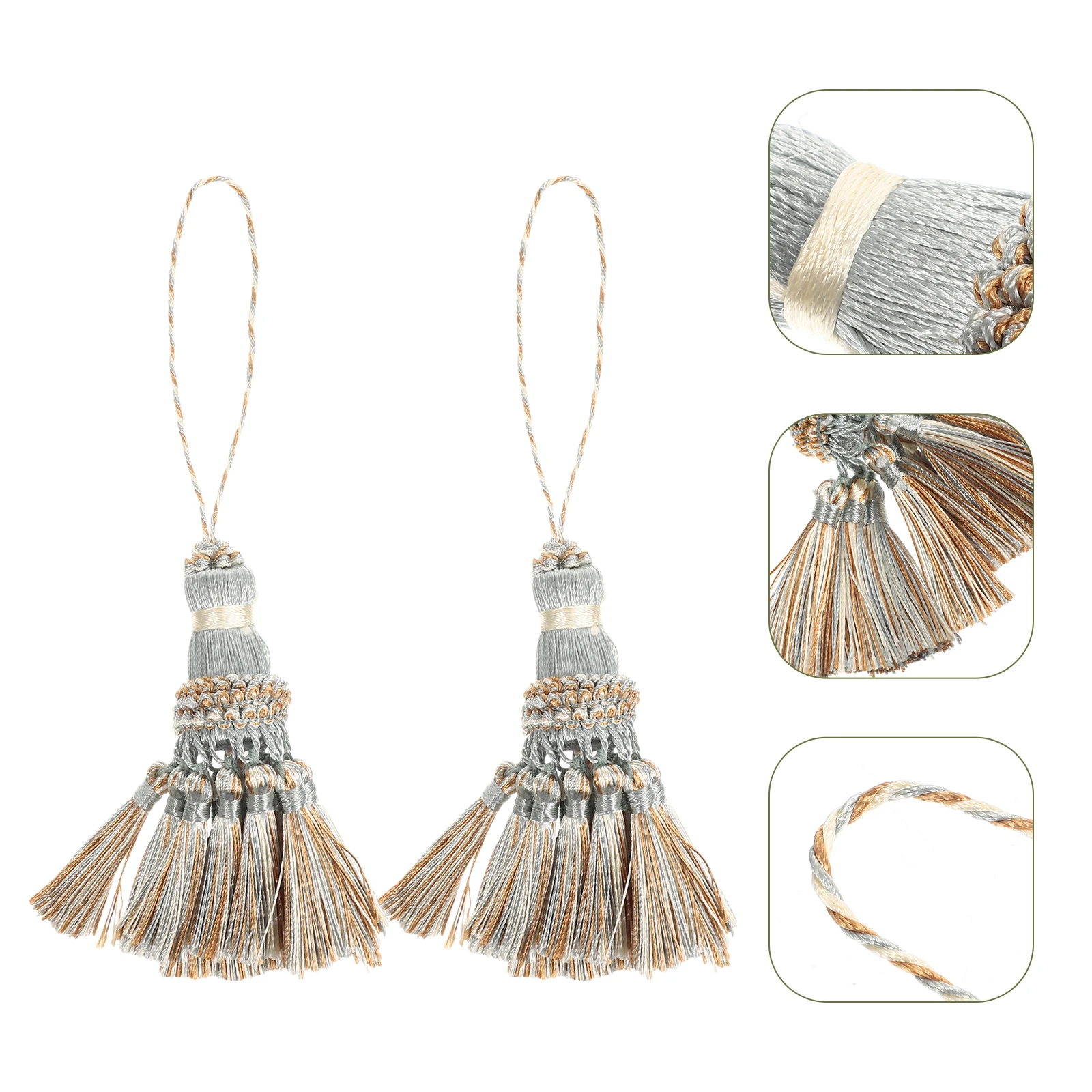 

2Pcs Creative Tassel Decor Pendant for Blankets Garments DIY Trimming Craft Project Wear-Resistant Soft Fringe Edge Luxury Home