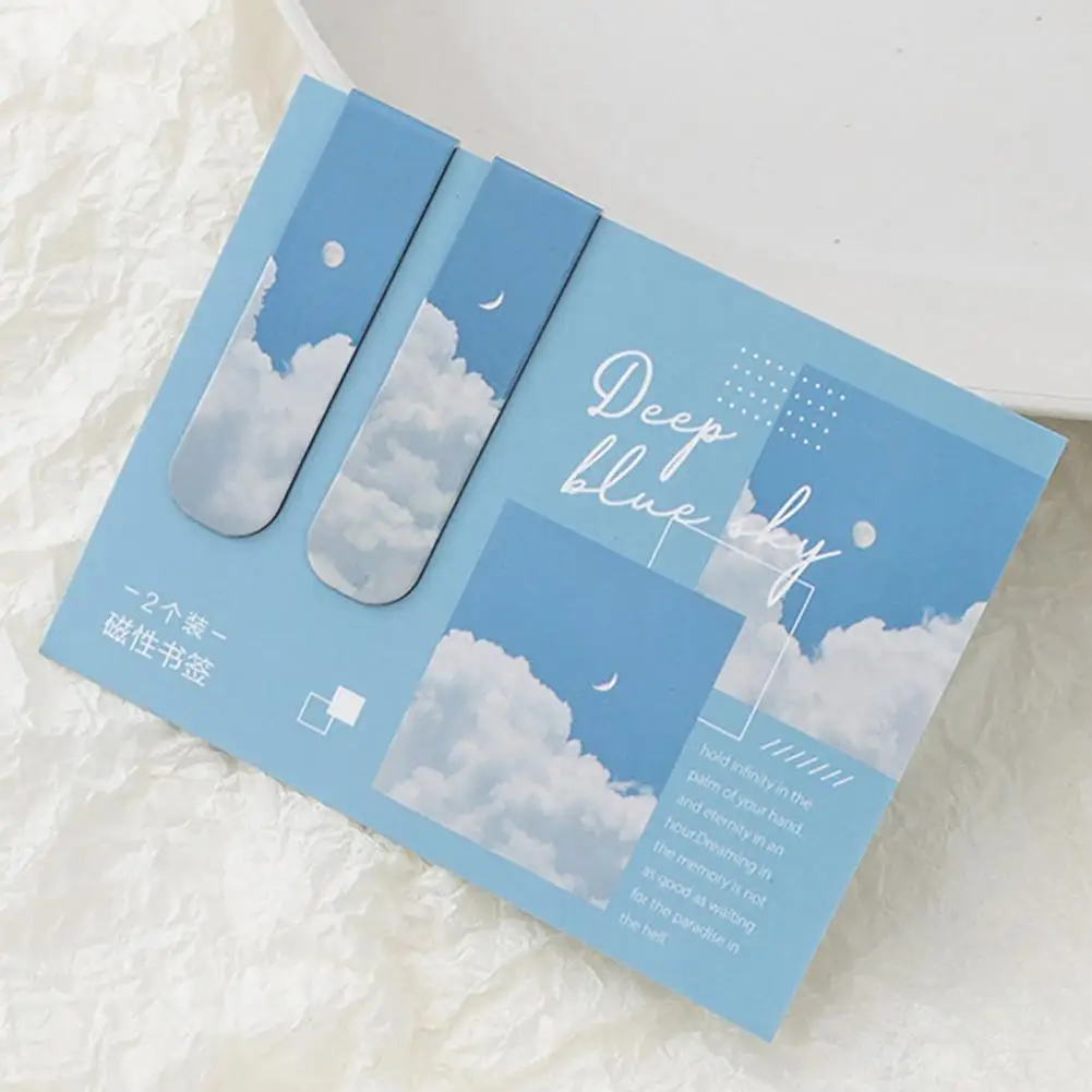 Beautifully Designed Bookmark Cloud Series Bookmark Romantic Cloud Sky Landscape Magnetic Bookmarks for Book for Reading