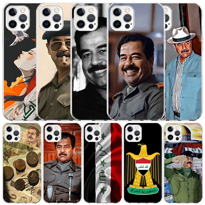 Etui Fashion Saddam Hussein Iraq Arabic Phone Case For IPhone 16 15 14 13 12 11 Pro Max Mini XR XS X 7 Plus 8 + SE 2020 Soft TPU