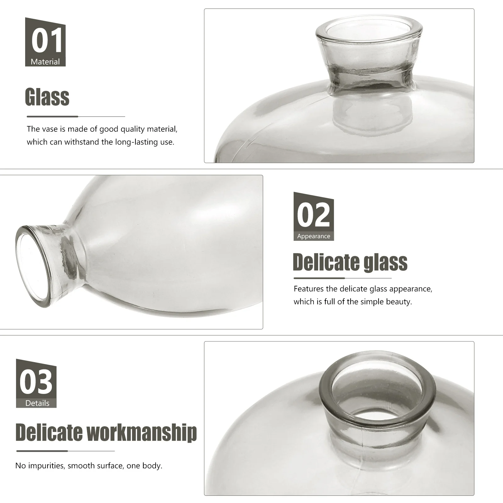 

3Pcs Creative Glass Flower Vase Set Stylish Home Desktop Floral Arrangement Vases Stylish Vase Desktop Decor