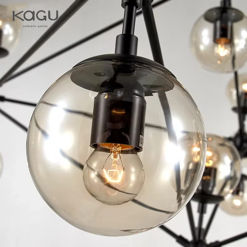 Modern Minimalist Living Room Bedroom Lamp Glass Ball Chandelier Creative Industrial Clothing Store Lighting Decoration