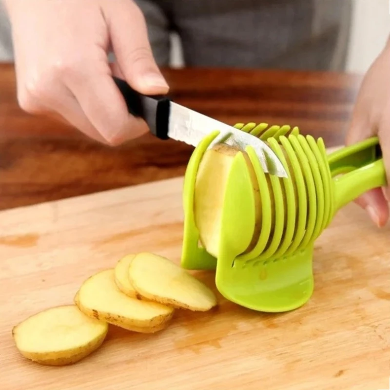 Handheld Tomato Slicer Bread Clip Fruit Vegetable Cutting Lemon Potato Apple Gadget Slicer Onion Kitchen Accessories Kitchenware