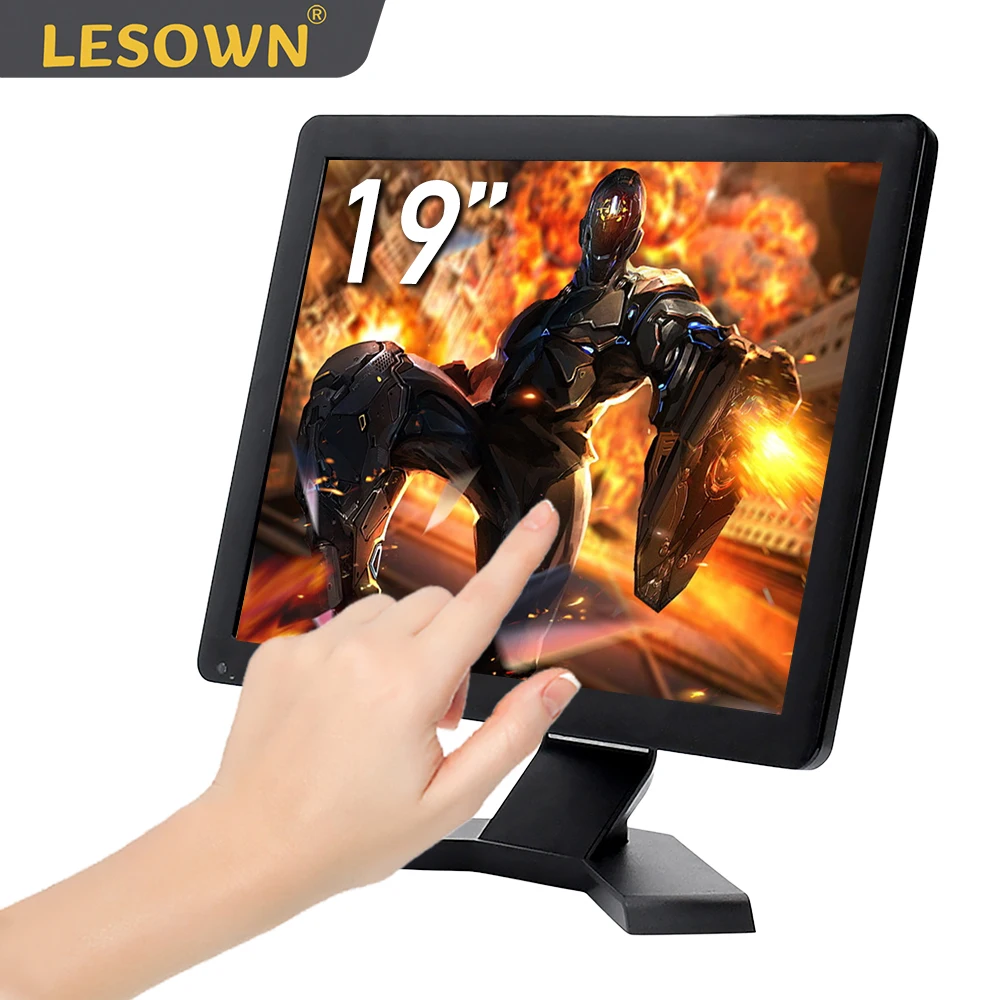 LESOWN Touch Industrial Monitor 19 inch Ultra Wide IPS 1280x1024 HD Screen VGA Interface Extend Display for Desktop Computer