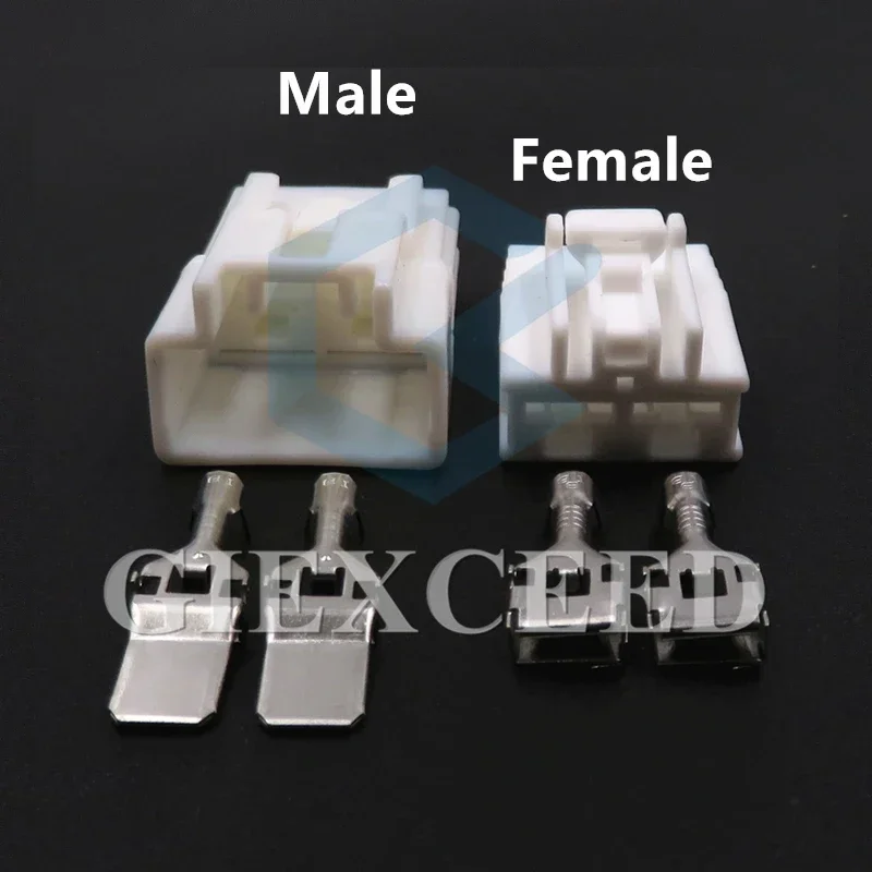 2 Sets 2 Pin 6098-1278 Auto Electrical Large Current Wiring Connector 7.8 Series 6098-1104 Car AC Assembly Male Female Socket