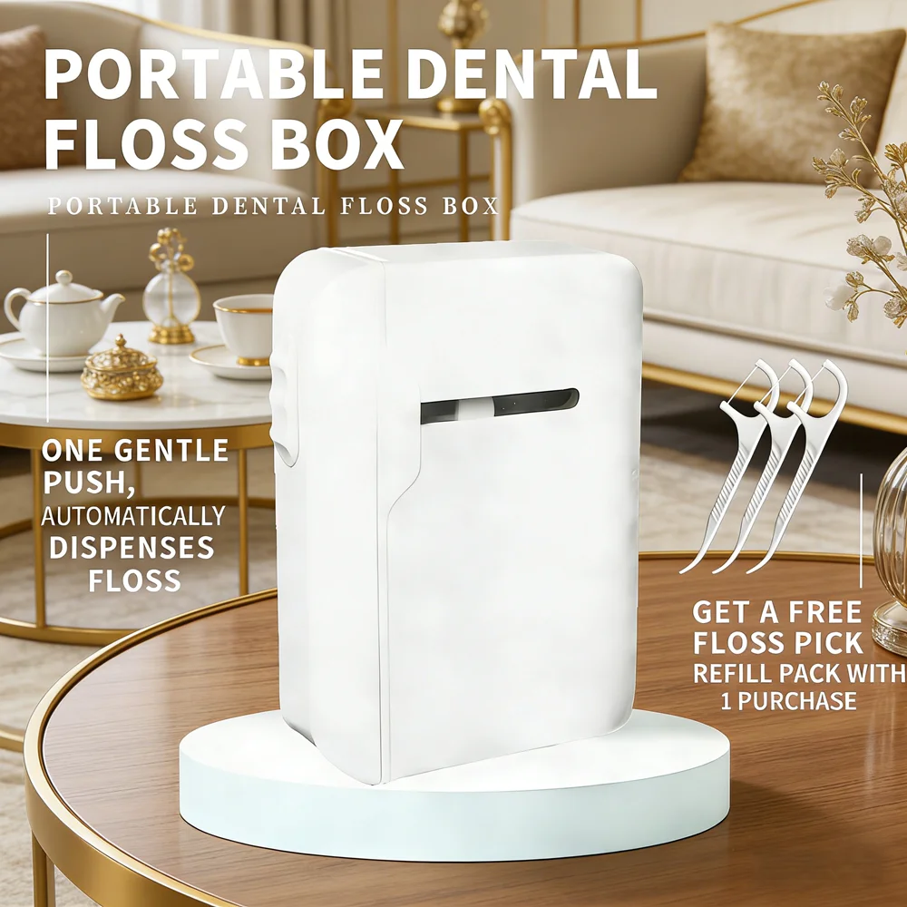 

Набор высококачественных зубных нитей-флоссов (80 шт.) с автоматическим дозатором и портативным футляром – Набор для гигиены полости рта, незаменимый для дома и путешествий