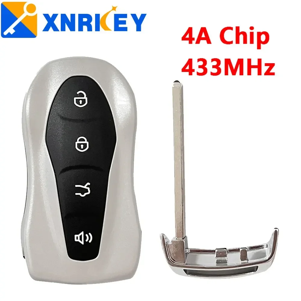 XNRKEY 4 Buttons433MHZ4A Chip inteligentny klucz samochodowy dla Geely Atlas Tugella Azkarra Coolray Okavango Proton Emgrand X7 GS Binray