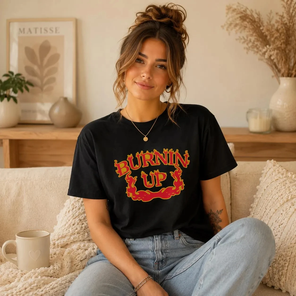 Jonas Brothers The Burning Up Tour T-Shirt Burnin Up Tee 2000er Pop Rock Fan Geschenk Hochwertige Y2K Streetwear für Männer und Frauen – Detail 6