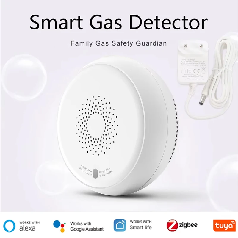 ZigBee Smart Natural Gas Leakage Detector Combustible Sensor LPG Gas Leakage Alarm Sensor Tuya Smart Remote Home Security Alarm