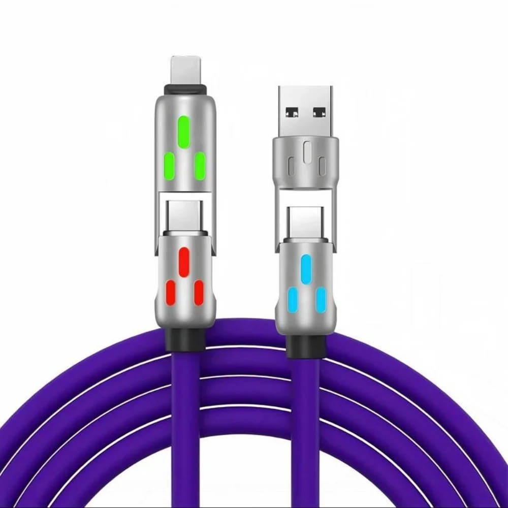 4 In 1 USB to Type-C Data Cable 1.5m Fast Charge Max 240w Multi Functional Aluminum Alloy Suitable for Iphone 15 16 Xiaomi