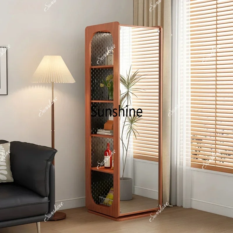 Medieval full-body mirror cabinet Multifunctional full-length mirror Storage rack Storage cabinetTJ