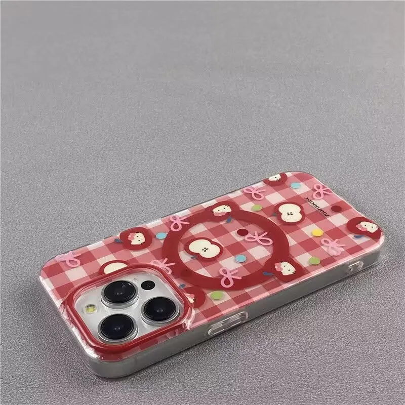 Magnetic Red Hello Kitty Casing For Samsung Galaxy S26 Ultra 5G S25 S24 S23 S22 Plus Ultra FE Flip 7 6 5 4 3 5G Sanrio Hard Case