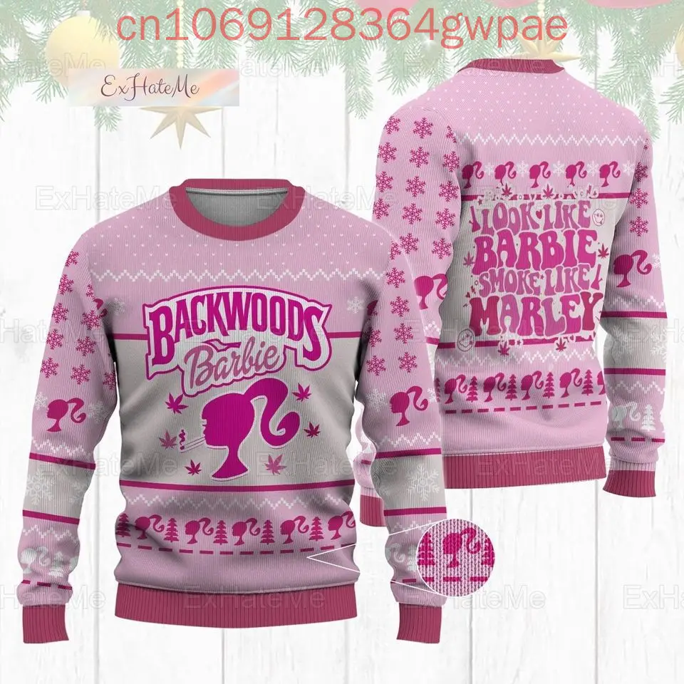 Disney Barbie Princess Christmas Sweater Men's Womens 3d Sweater Barbie Ugly Christmas Sweater Anime Xmas Gifts Sweater