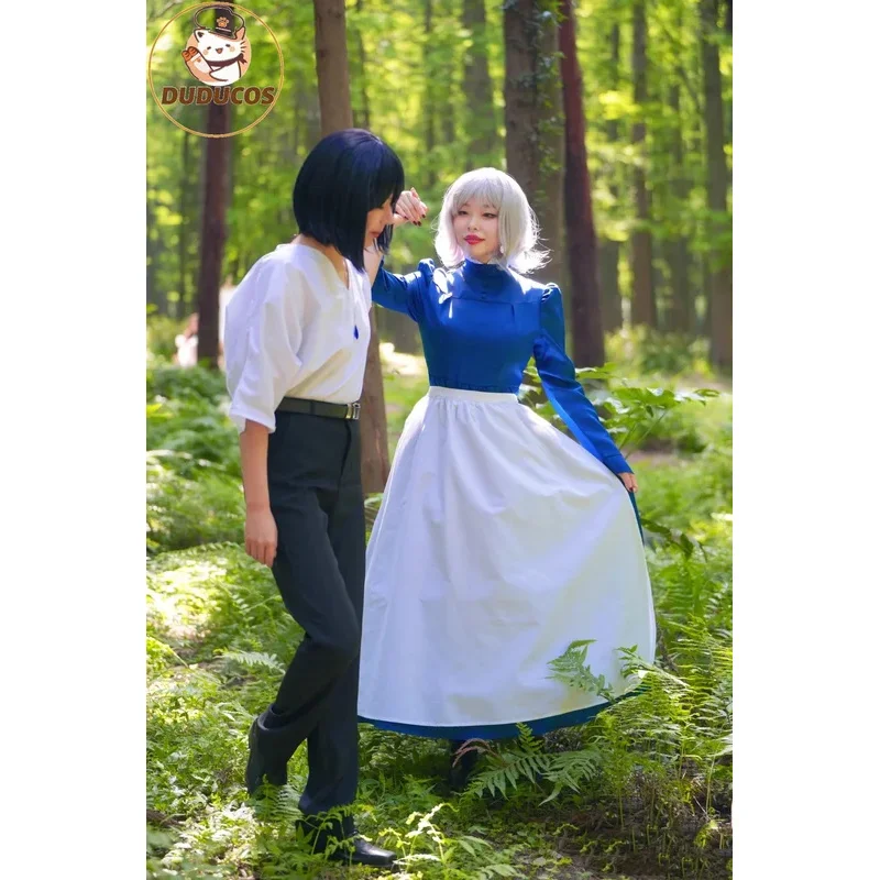 

IN STOCK Sophiee Cosplay Movie Cosplay【S-4XL】DUDU-N Women Blue Long Dress Sophiee Howll Costume Plus Size Halloween
