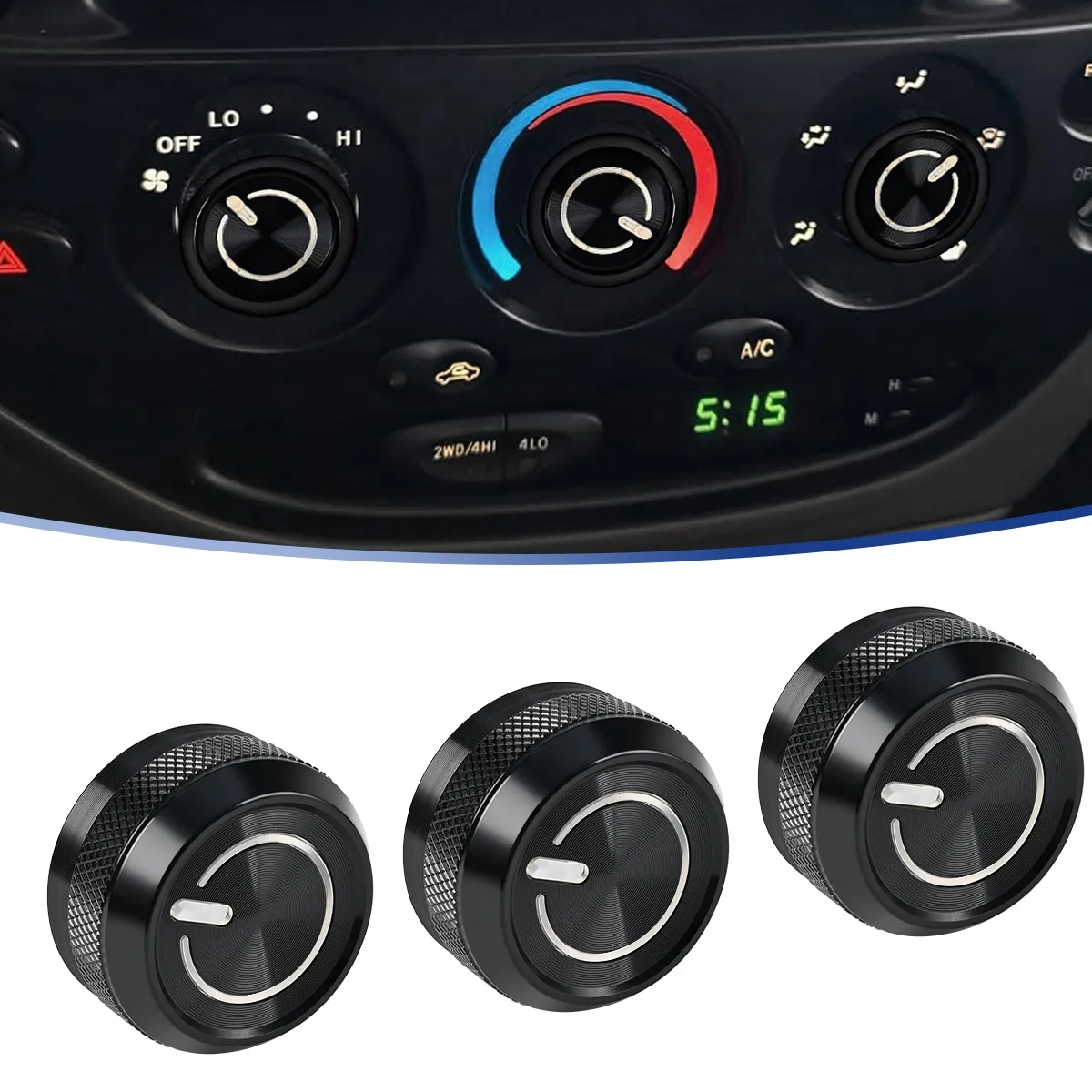 3Pcs Car Heater A/C Air Conditioning Climate Control Knob Buttons For Toyota Tundra 2000-2006 55905-0C010 559050C010 Accessories