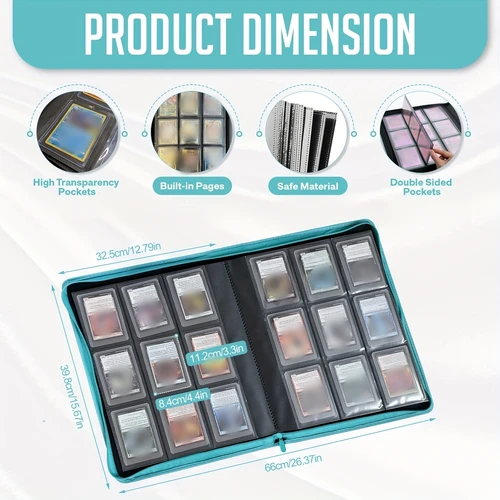 Imagen 2 del producto Carpeta Toploader de 9 bolsillos, carpeta de cargadora superior para tarjetas, capacidad 360, carpetas de tarjetas para tarjetas comerciales o tarjetas deportivas en 3 x 4''