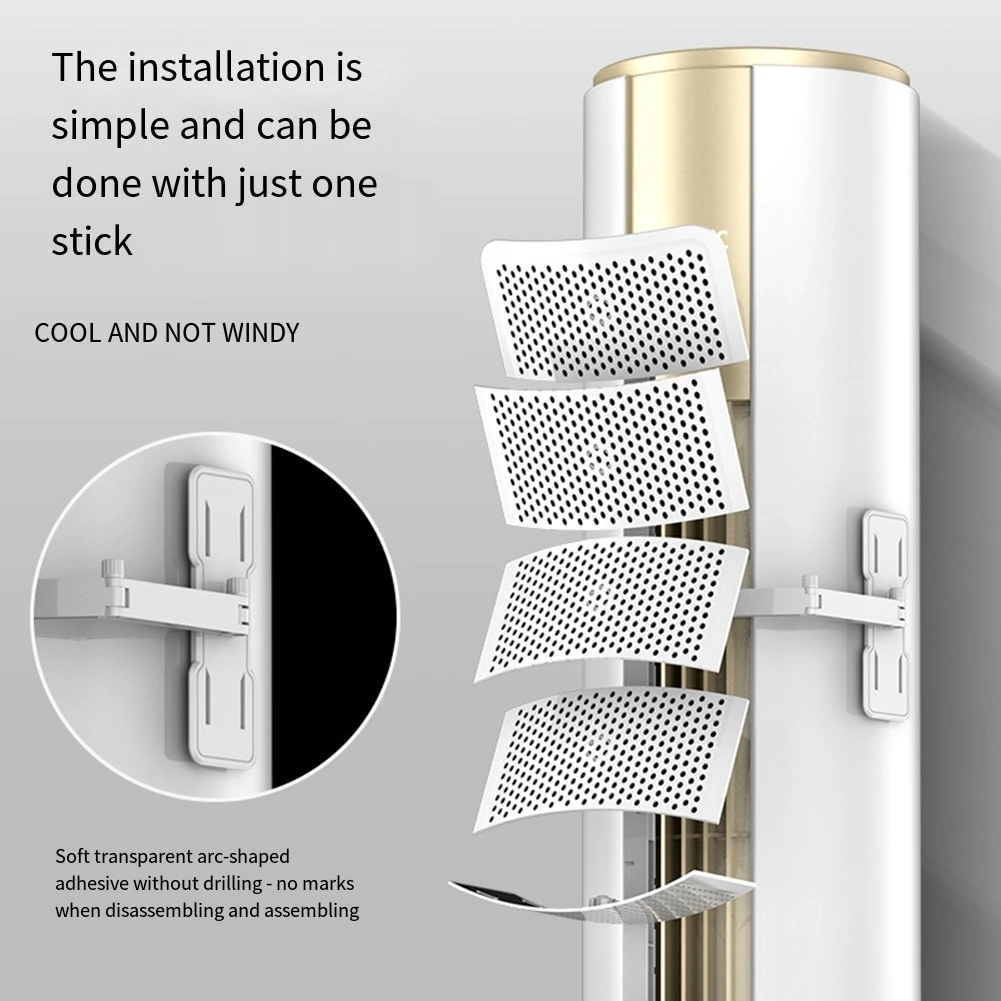HVAC 시스템을 위한 직접 부는 것을 방지하는 원통형 수직 에어컨 바람막이 조정 가능한 바람 디플렉터 20*90cm
