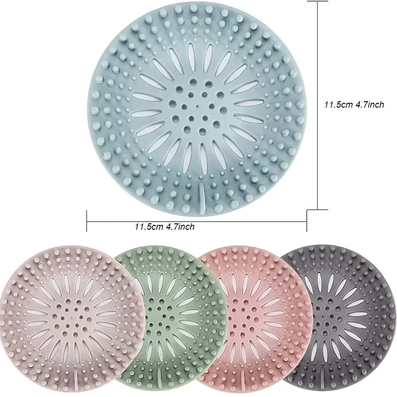 Hair Catcher Durable Silicone Hair Stopper Shower Drain Covers, Easy to Install and Clean for Bathroom Bathtub Kitchen