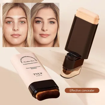 TVLV Eraser Foundation Make-Up Stick 20g, With Brush to Brighten Skin Liquid Foundation,…