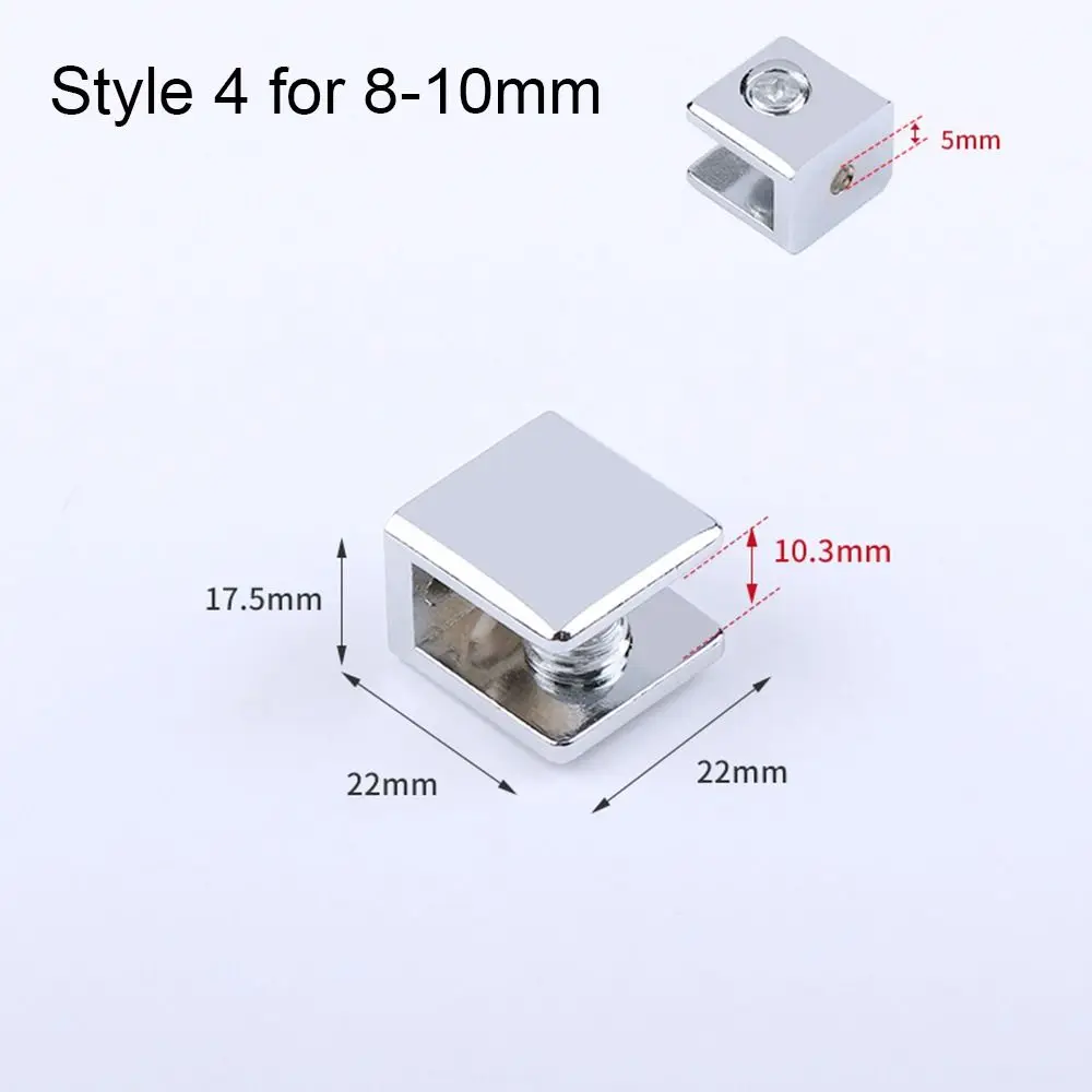 1Pc Durable For 6-12mm Nickel Finish Shelf Holder Support Panel Bracket Shelves Clips Glass Clamp
