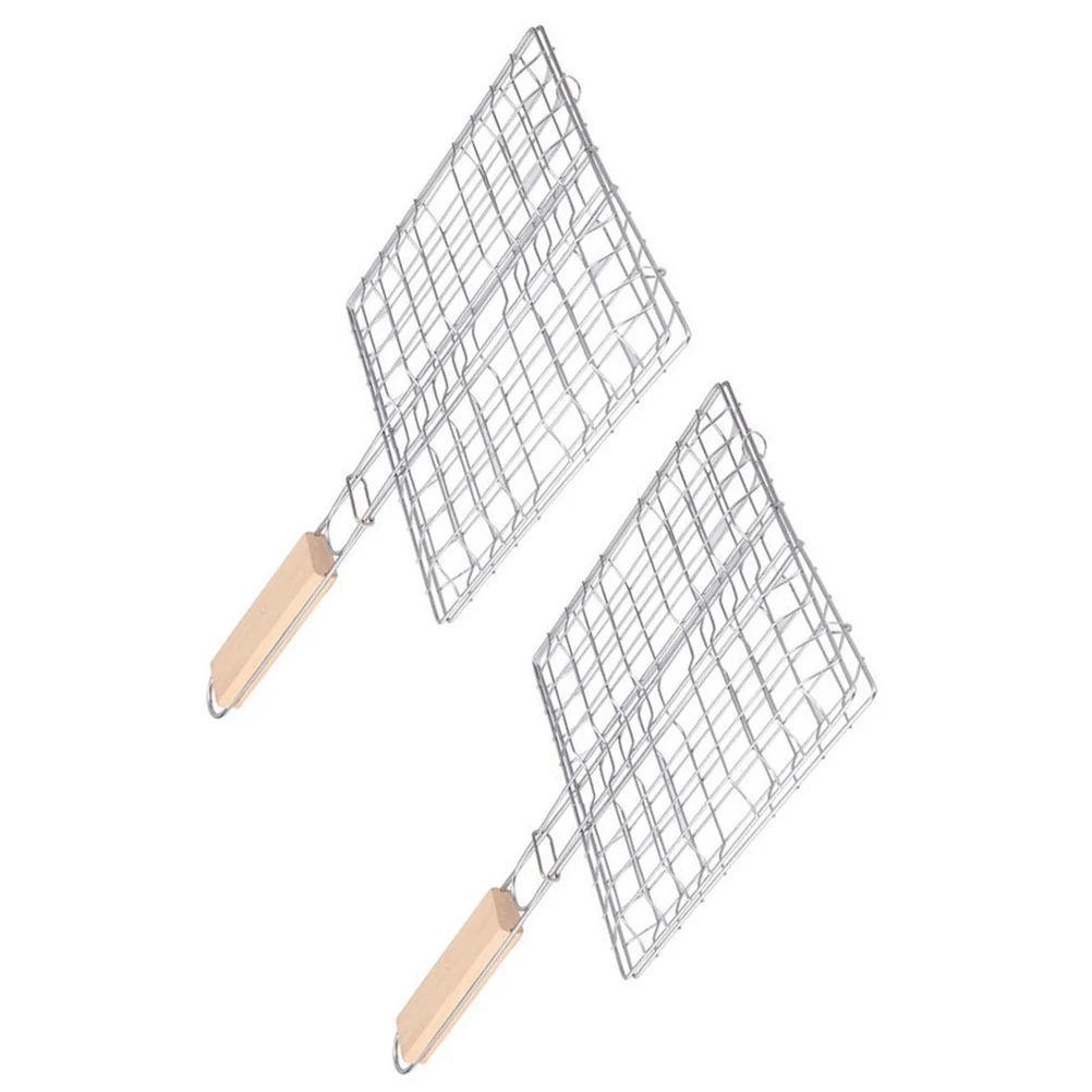 

2pcs Stainless Steel BBQ Grill Rack for Outdoor Picnic Supplies Foldable Nonstick Grilling Net Easy Clean Durable Practical