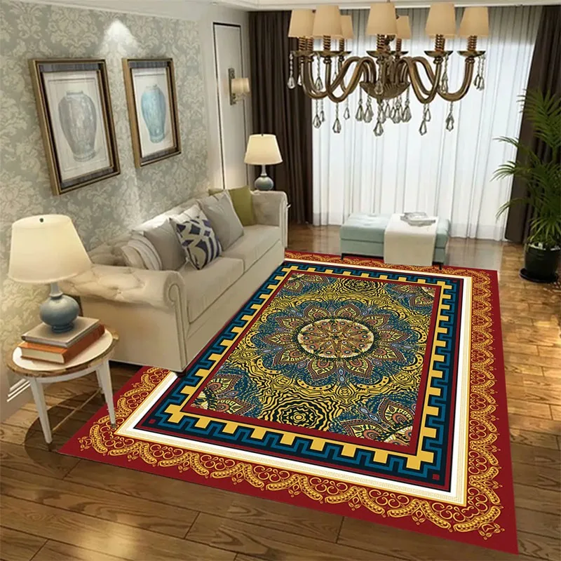 

Reese Velvet Short Fleece Living Room Carpet Bedroom Rugs European Classical Vintage Hotel Bright Color Sofa Table Floor Mats