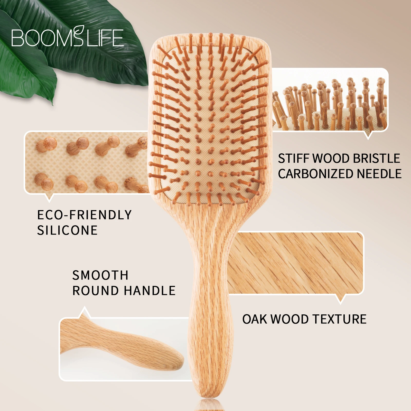 Profesional Hair Brush Women Wooden Hair Comb Healthy Cushion Massage Scalp Brush Paddle Hairbrush Wide Tooth Comb Hair Care