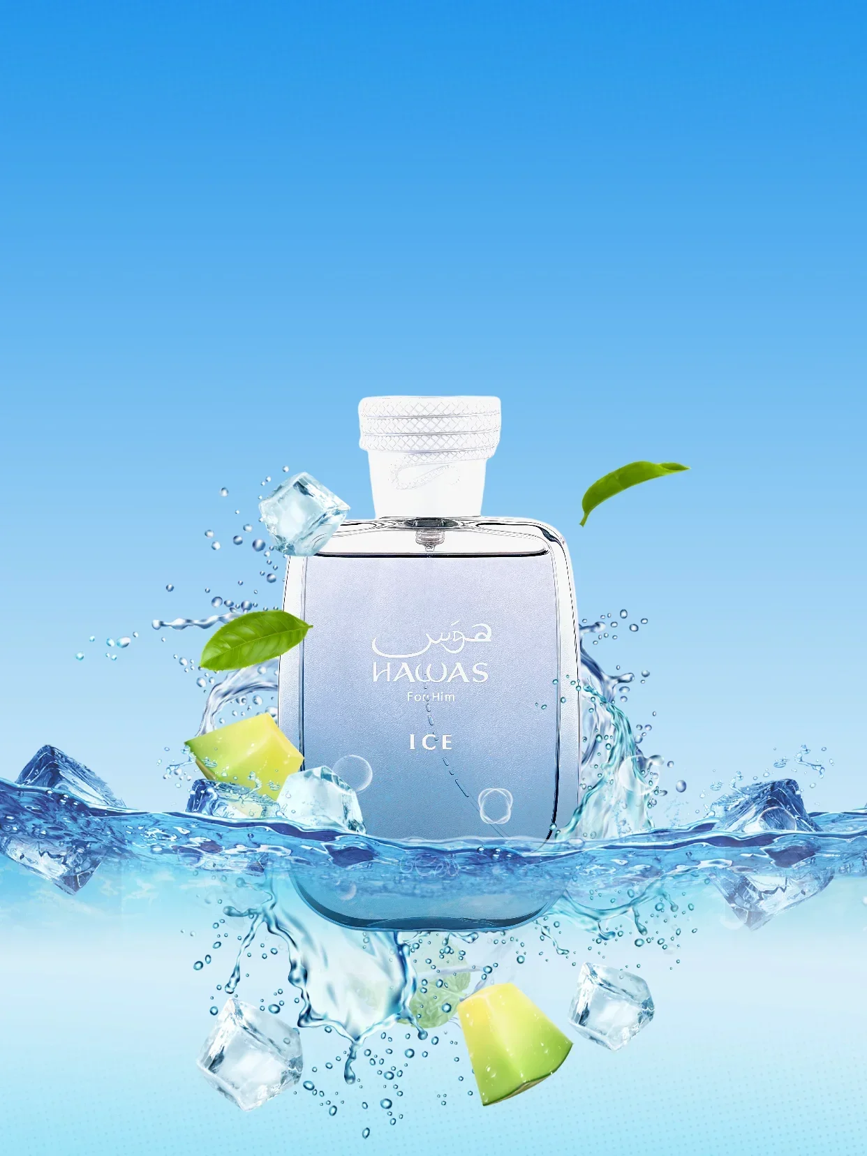 Rasasi Hawas Ice EDP untuk Pria 3.4oz / 100ml – Cologne Segar Aroma Citrus Aquatik Tahan Lama, Cocok untuk Hadiah