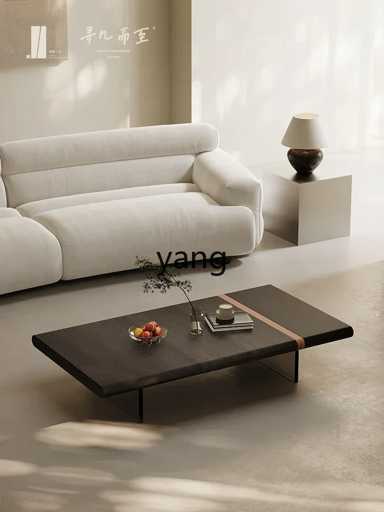 CX Minimalist Living Room Home Art Advanced Sense Acrylic Tea Table Smoked Wood Retro Rectangular