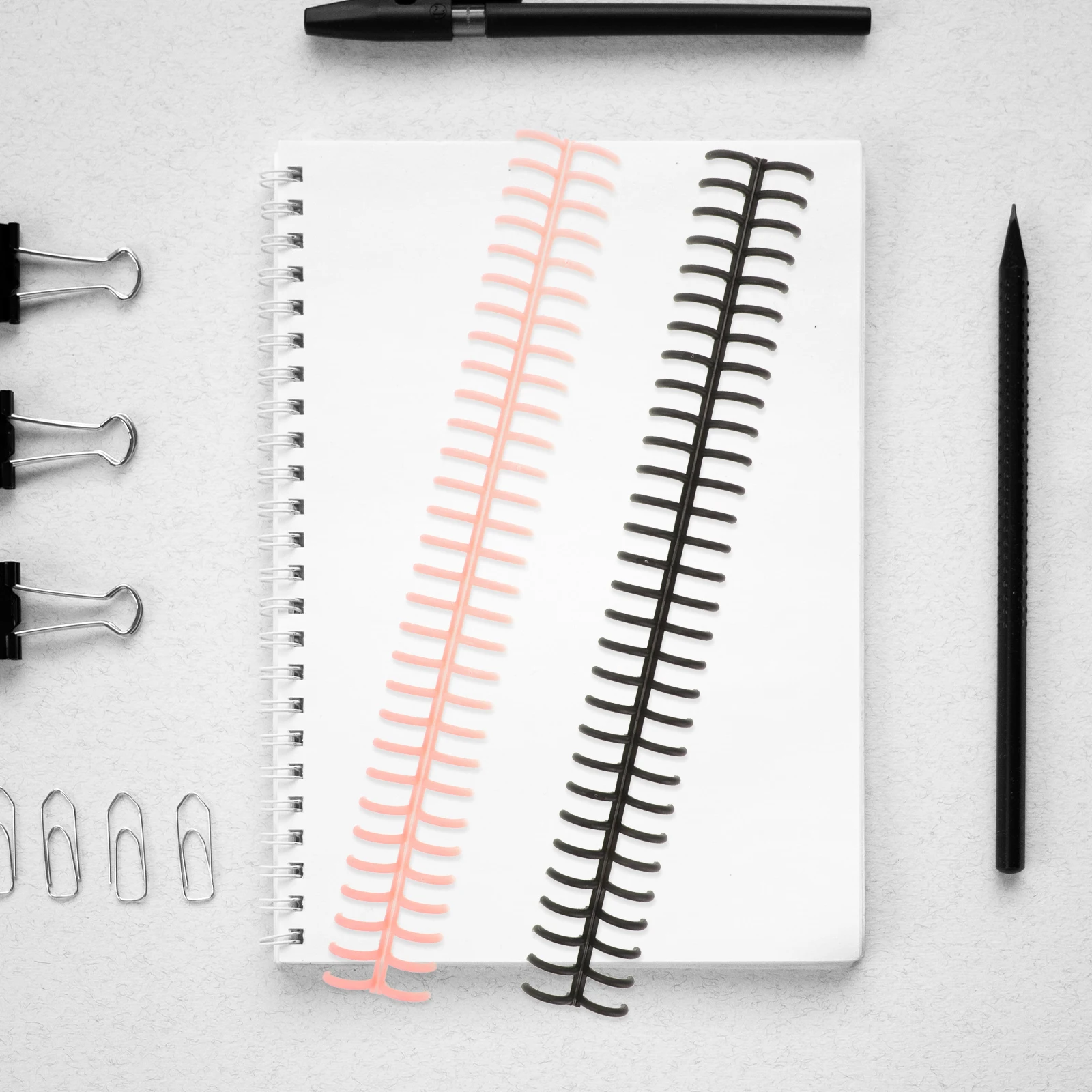 

6 Pcs Binding Rings A4 Plastic DIY Smooth Surface Flexible Storage Binder Supplies Loose Leaf Notepad Removable Clips